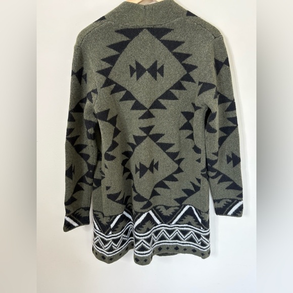 Frye Cozy Open Hang Cardigan Green Size Medium New with Tags Aztec - Picture 2 of 7